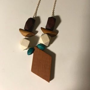 Wooden long necklace